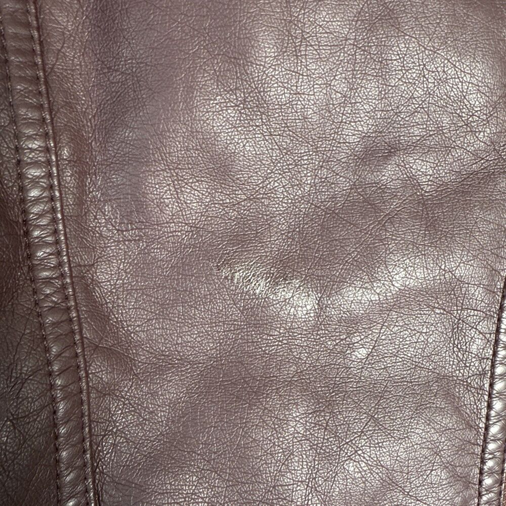 Edgy Women’s Purple Long Sleeve Faux Leather Motorcycle Jacket Sz M - Picture 13 of 13